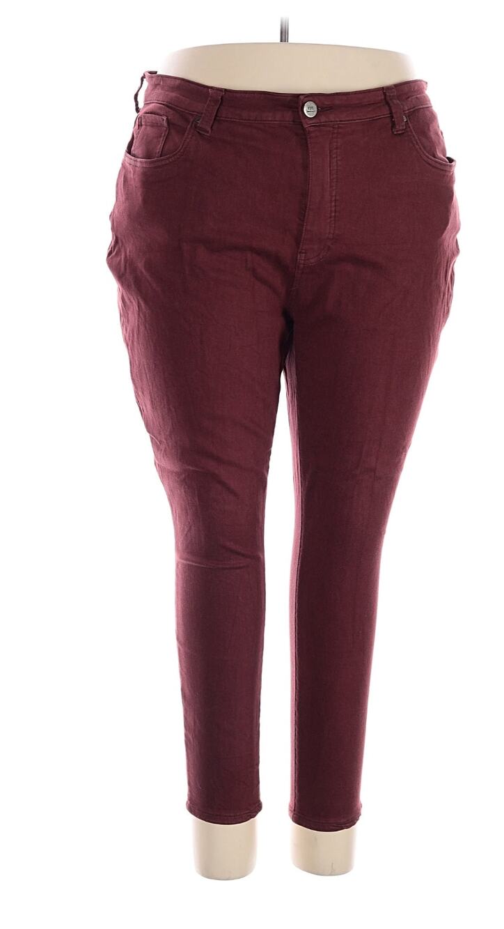 NWT Kut High Rise Skinny Ankle Pants in Eggplant - Size 22W